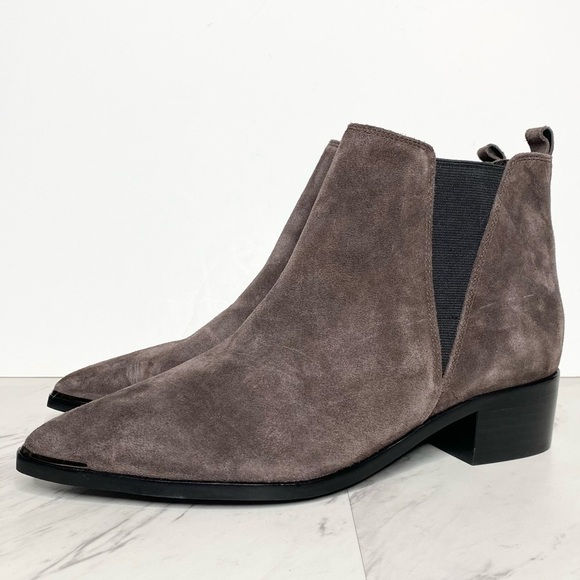 Marc Fisher Yale Gray Suede Pointy Toe Bootie 9.5 M - Picture 1 of 15
